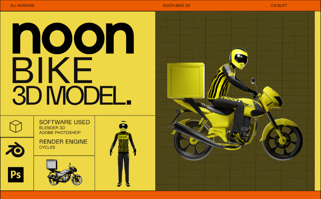 Noon Bike 3D Model Infographic Spec Poster