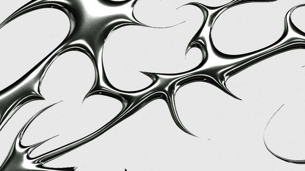 Liquid Chrome Spiky Pattern Close-up