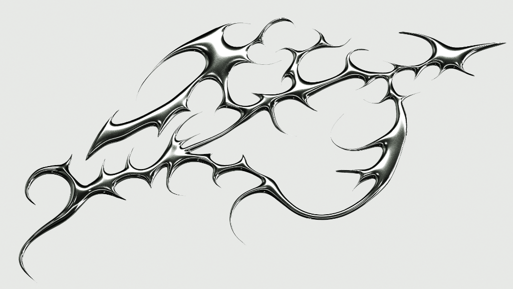 Tribal Chrome Metallic Pattern Render