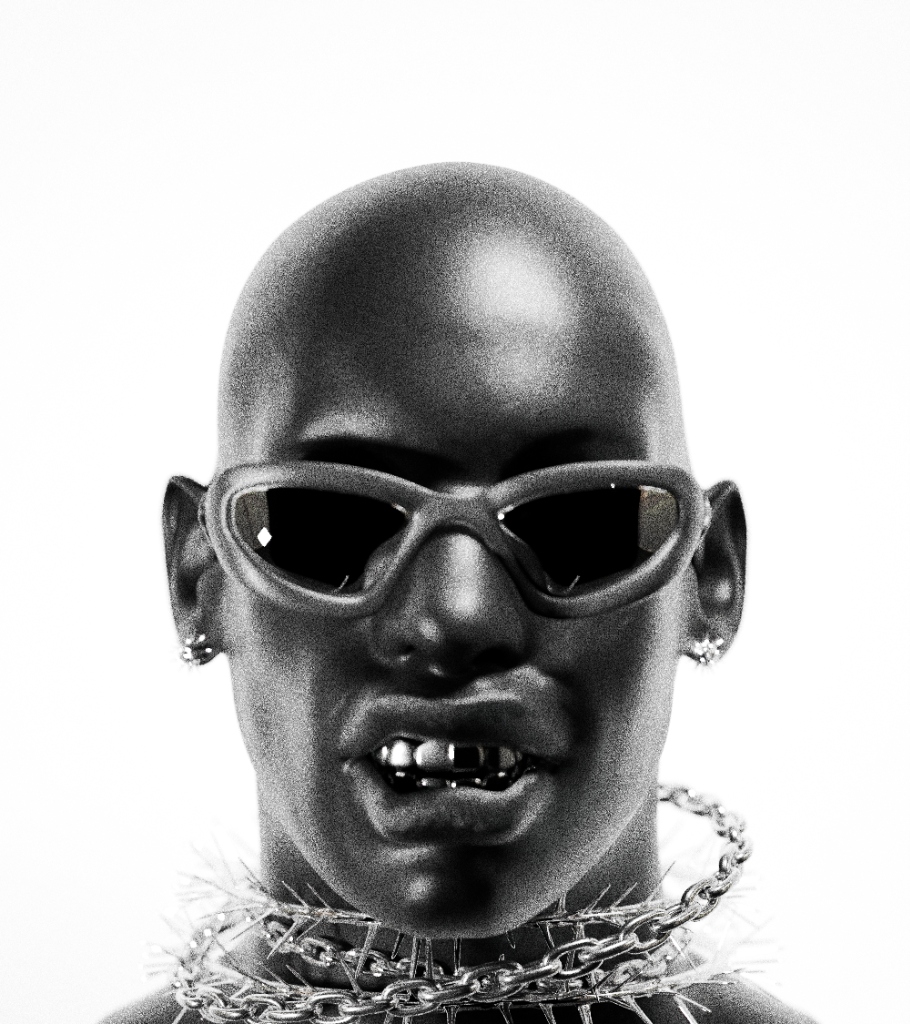High Contrast Sunglasses Face Render