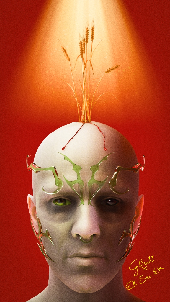 Wheat Mohican Spiked Head Render